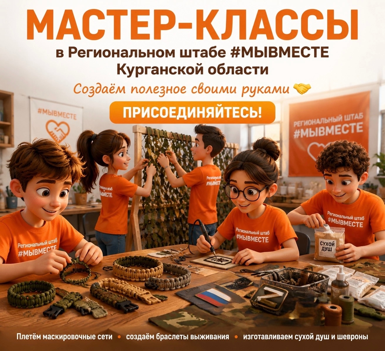 В Региональном штабе #МЫВМЕСТЕ проходят мастер-классы для всех желающих